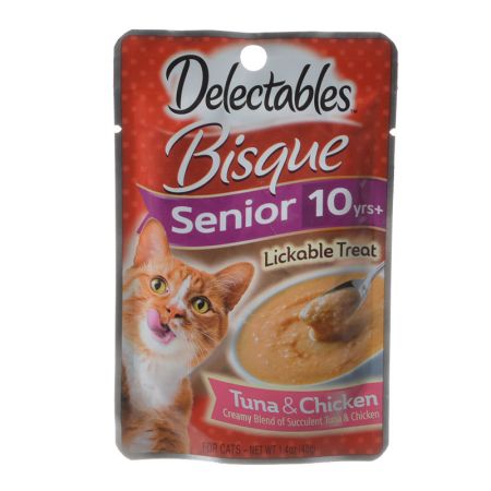 Hartz 1.4 oz Delectables Bisque Senior Lickable Cat Treats - Tuna & Chicken