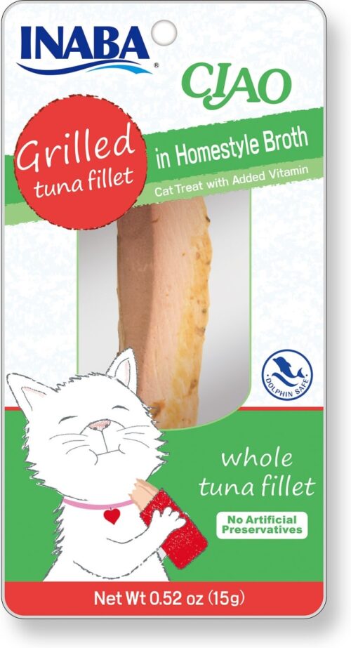 IB00649 0.52 oz Grain-Free Grilled Tuna Fillet in Homestyle Broth Cat Treat