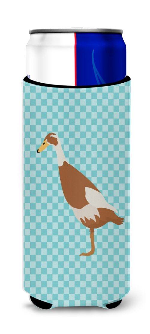 Indian Runner Duck Blue Check Michelob Ultra Hugger for Slim Cans