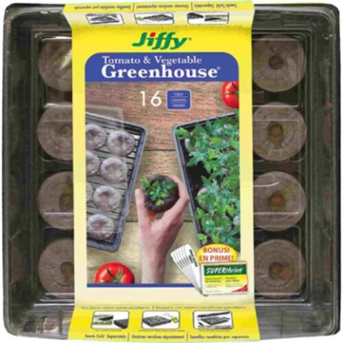 J616GS 16 Pellet Seed Starter Greenhouse Tomato Kit with Superthrive