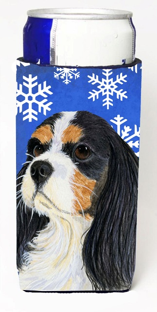 LH9279MUK Cavalier Spaniel Winter Snowflakes Holiday Michelob Ultra bottle sleeves For Slim Cans - 12 oz.