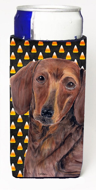 SC9178MUK Dachshund Candy Corn Halloween Portrait Michelob Ultra s For Slim Cans - 12 oz.