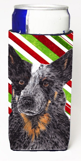 SC9356MUK Australian Cattle Dog Candy Cane Holiday Christmas Michelob Ultra bottle sleeves For Slim Cans - 12 oz.