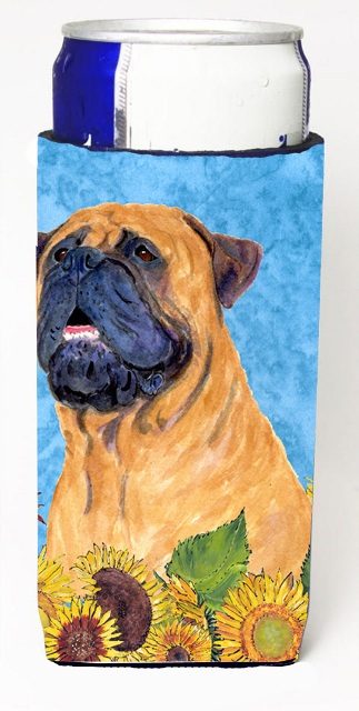 SS4153MUK Bullmastiff In Summer Flowers Michelob Ultra bottle sleeves For Slim Cans - 12 oz.