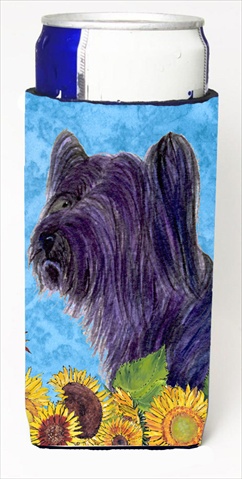 SS4232MUK Skye Terrier In Summer Flowers Michelob Ultra bottle sleeves For Slim Cans - 12 Oz.