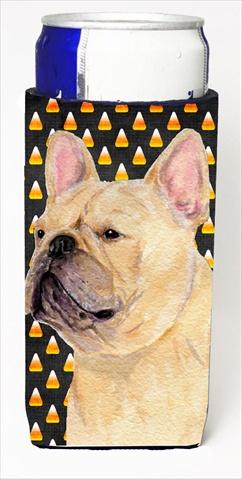 SS4278MUK French Bulldog Candy Corn Halloween Portrait Michelob Ultra bottle sleeves For Slim Cans - 12 Oz.