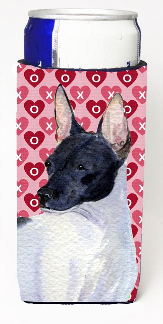 SS4480MUK Rat Terrier Hearts Love And Valentines Day Portrait Michelob Ultra bottle sleeves For Slim Cans - 12 oz.