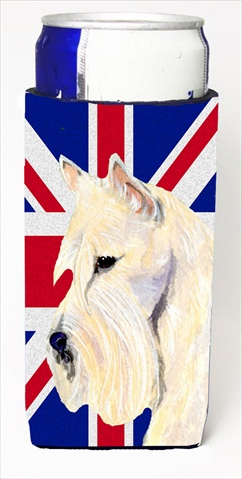 Scottish Terrier Wheaten With English Union Jack British Flag Michelob Ultra bottle sleeves For Slim Cans - 12 Oz.