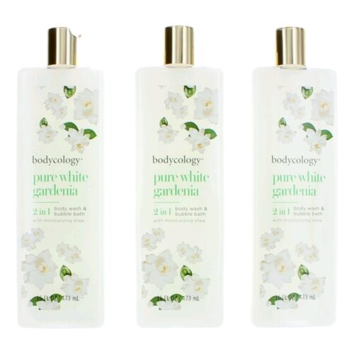 awbcpwg16bw 16 oz Pure White Gardenia 2-1 Body Wash & Bubble Bath for Women - Pack of 3