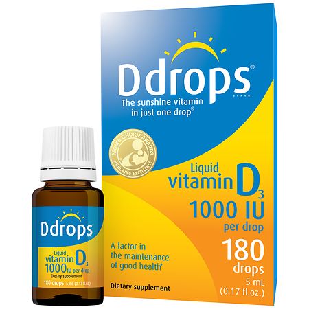 Ddrops Liquid Vitamin D3 Drops 1000 IU - 0.17 fl oz