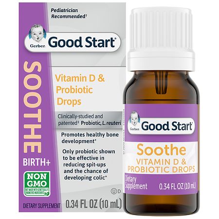 Gerber Soothe Vitamin D & Probiotic Drops Dietary Supplement - 0.34 fl oz