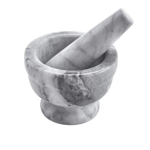 MEXI-2020 3.75 in. Marble Mortar & Pestle, White