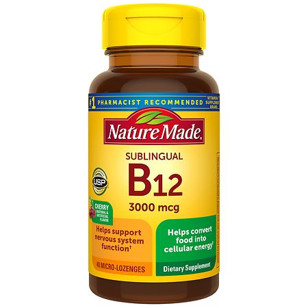 Nature Made Vitamin B12 Sublingual 3000 mcg Sugar Free Micro-Lozenges - 40.0 ea