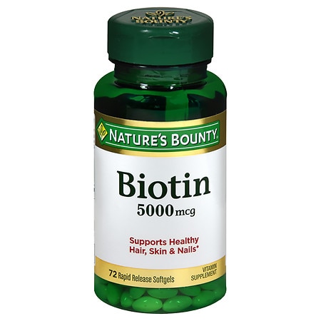 Nature's Bounty Super Potency Biotin 5000 mcg Vitamin Supplement Rapid Release Softgels - 60.0 ea