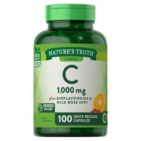 Nature's Truth Vitamin C 1000 mg plus Bioflavonoids & Wild Rose Hips - 100.0 ea