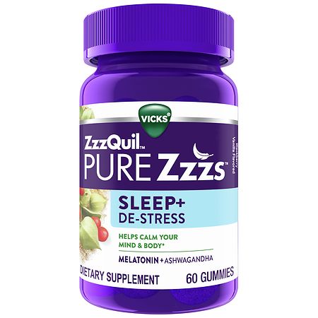 PURE Zzzs De-Stress Melatonin Sleep Aid Gummies - 60.0 ea