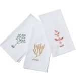 Textrade KT150001TUS 20 x 27 in. Kitchen Towels 6 Piece Set with Embroidery- White & Multicolor