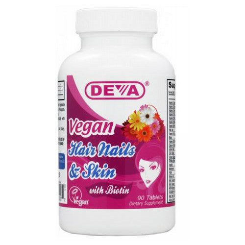 Vegan HairNailsSkin Support 90 tabs by Deva Vegan Vitamins