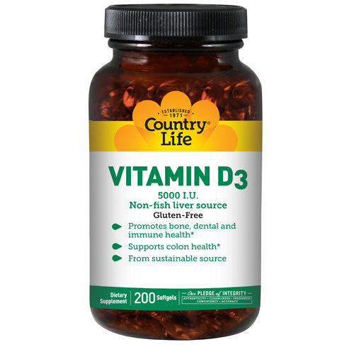 Vitamin D3 200 Softgels by Country Life
