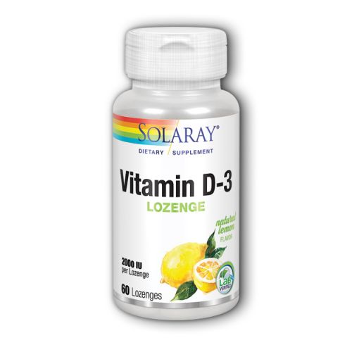 Vitamin D3 Lemon 60 Lozenges by Solaray