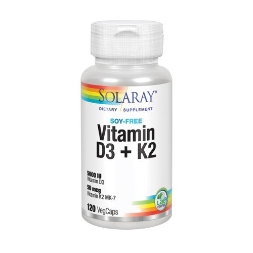 Vitamin D3 & K2 120 Veg Caps by Solaray