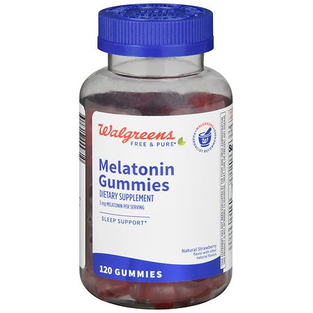 Walgreens Free & Pure Melatonin 5 mg Gummies Natural Strawberry - 120.0 ea
