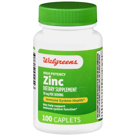 Walgreens High Potency Zinc 50 mg Caplets - 100.0 ea