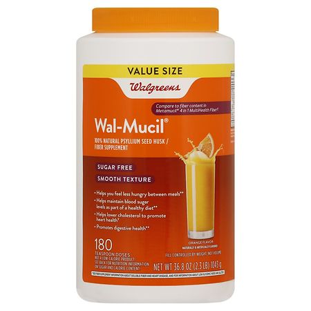 Walgreens Wal-Mucil 100% Natural Fiber, Sugar Free Orange - 23.4 oz