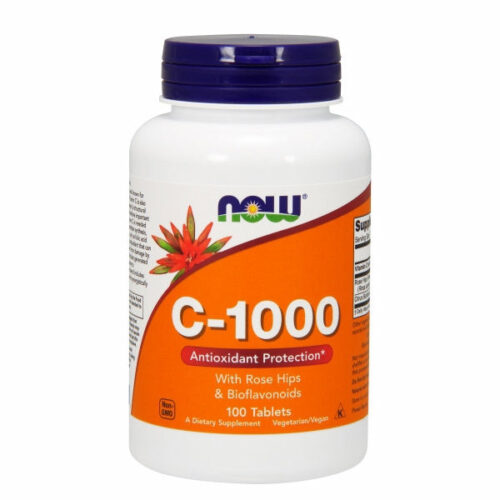 Vitamin C1000 With rose hips 100 Tabs by Now Foods